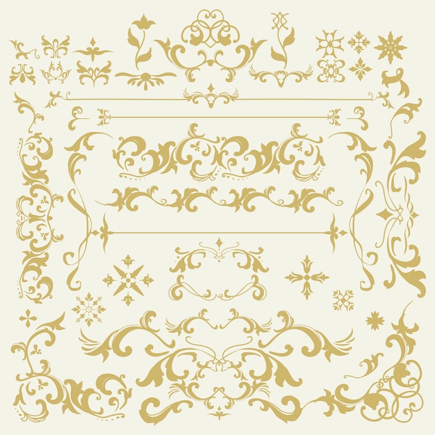 Free vector vintage flourish ornament frame vector