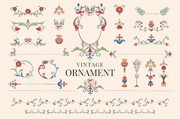 Free Vector vintage flourish ornament illustration