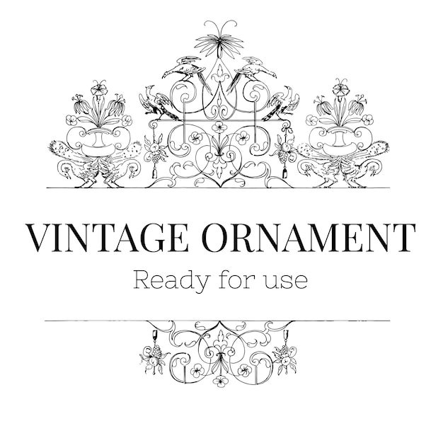 Free vector vintage flourish ornament illustration