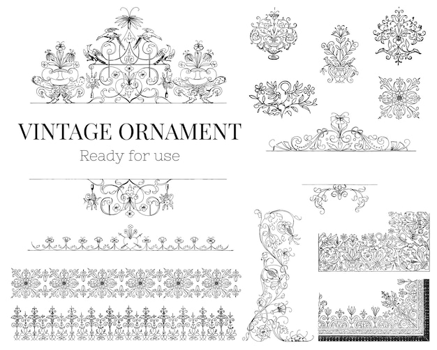 Free vector vintage flourish ornament illustration