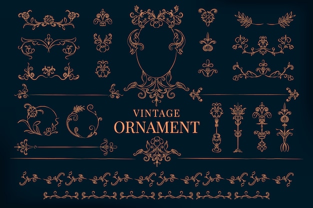 Free Vector vintage flourish ornament illustration