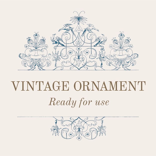 Free Vector vintage flourish ornament illustration