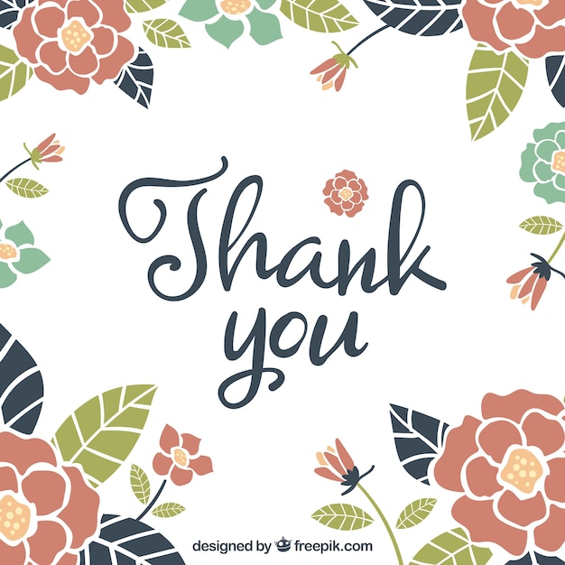 Free Vector vintage flower thank you background