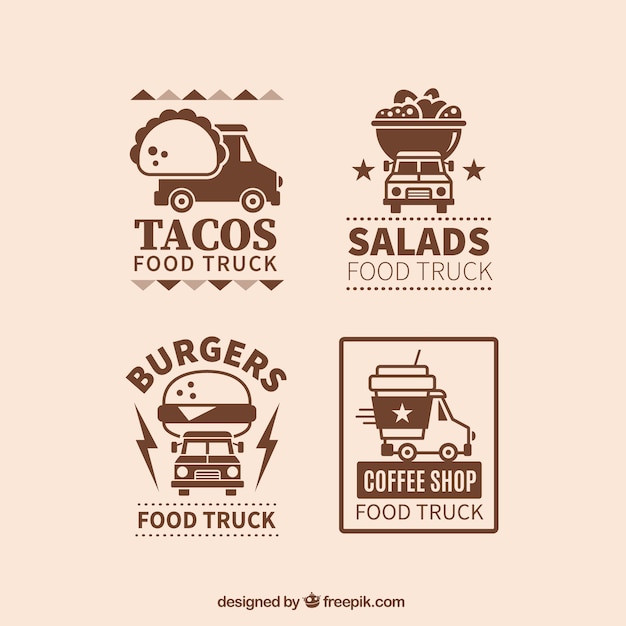 Vintage food truck logos