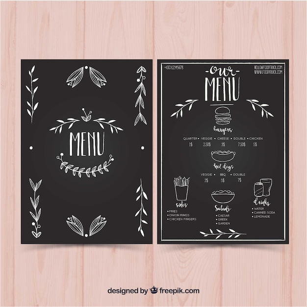 Vintage food truck menu template