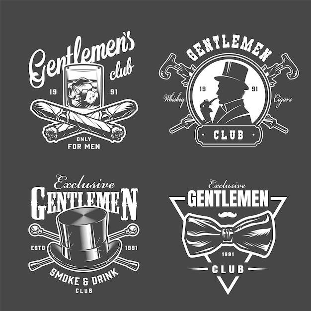 Vintage gentleman logos collection