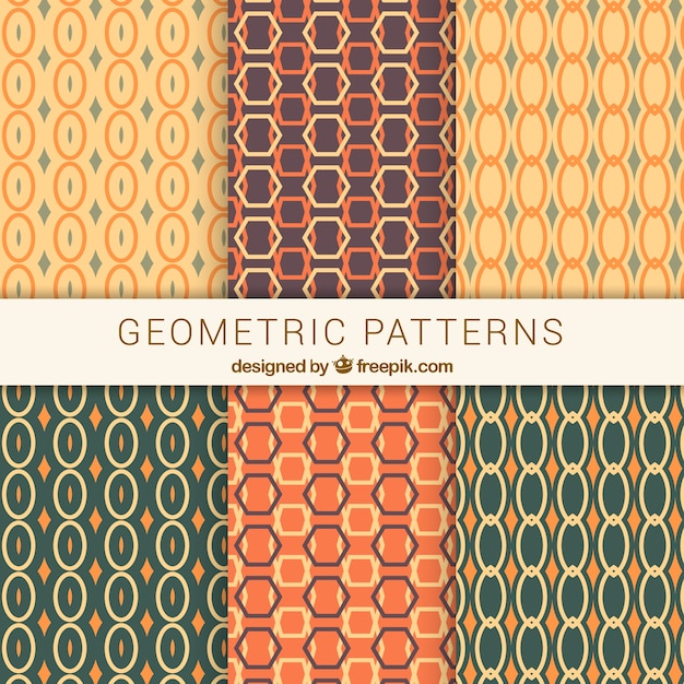 Free Vector vintage geometric patterns