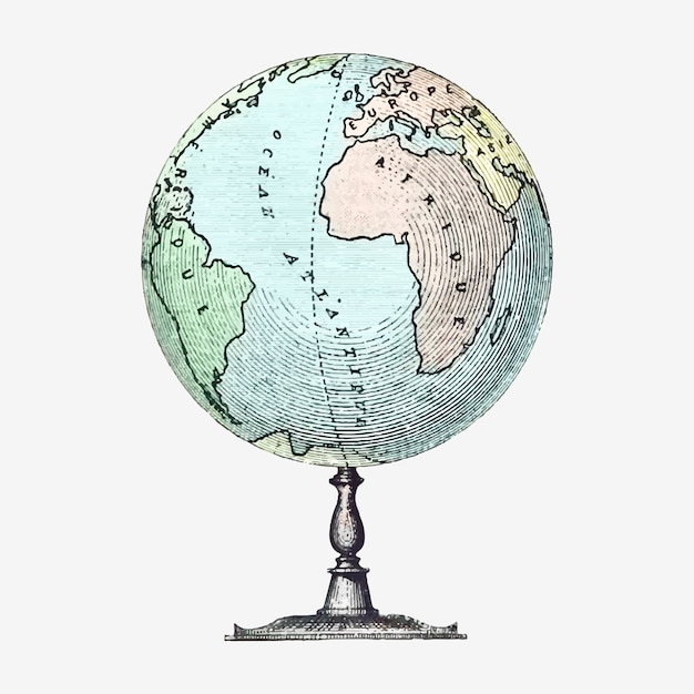 Free vector vintage globe stand illustration