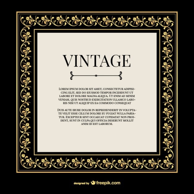 Free Vector vintage gold ornaments frame