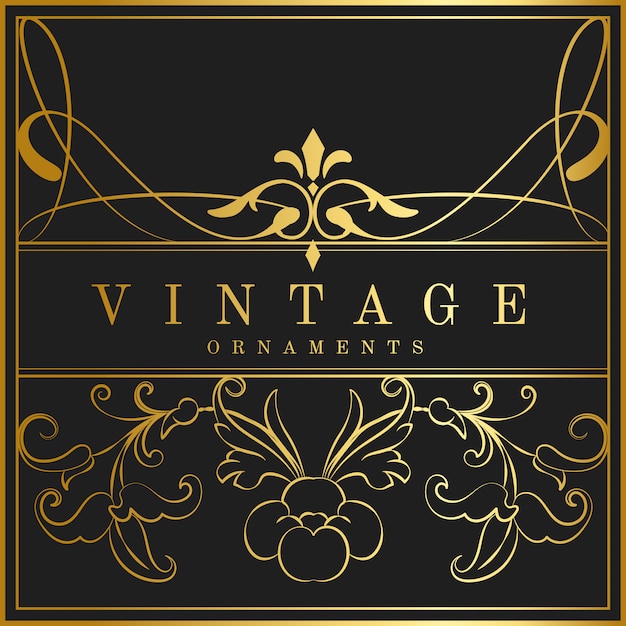 Free Vector vintage golden art nouveau badge