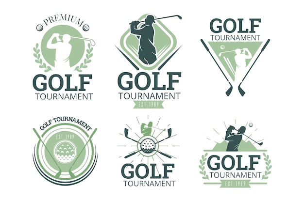 Free Vector vintage golf logo collection