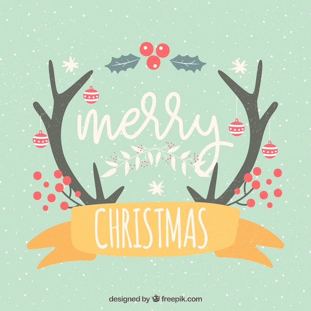 Free Vector vintage hand drawn christmas background