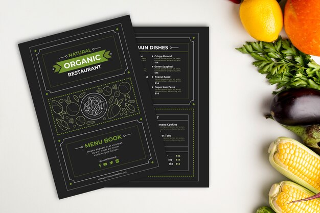 Free Vector vintage healthy food menu template