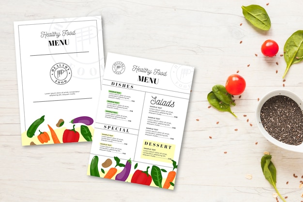 Free Vector vintage healthy food menu template