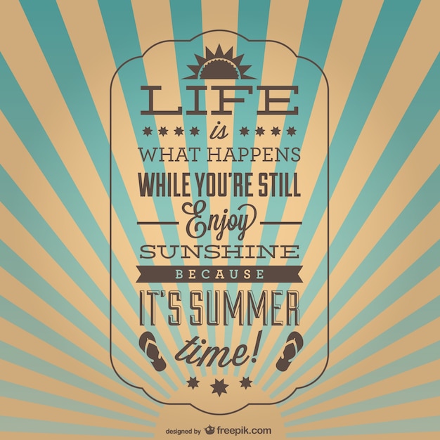 Free Vector vintage inspirational summer poster