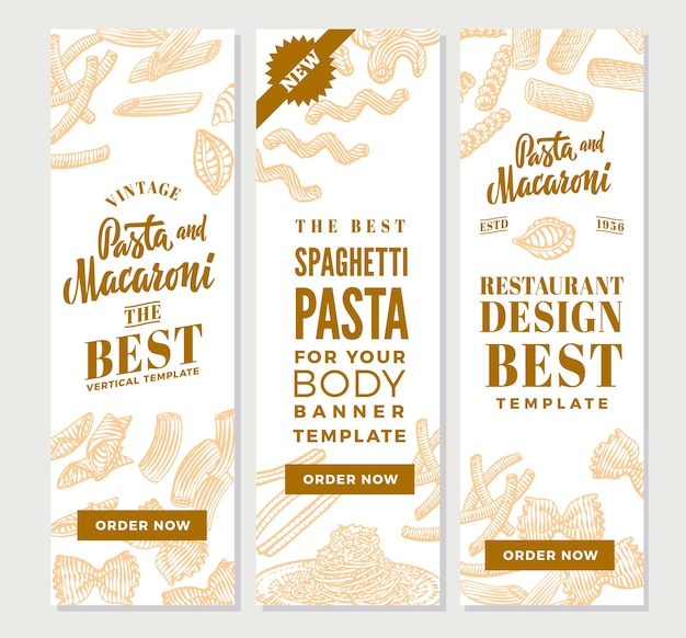 Free Vector vintage italian pasta vertical banners