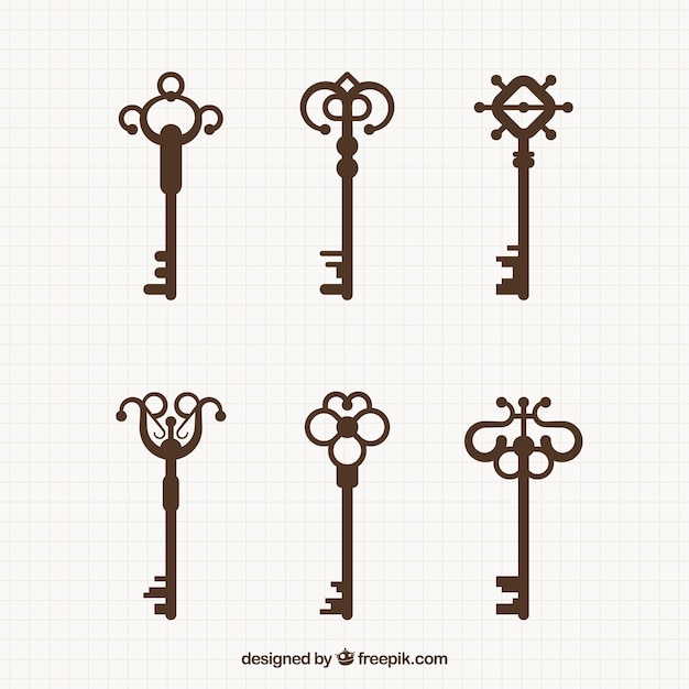 Free Vector vintage key collection