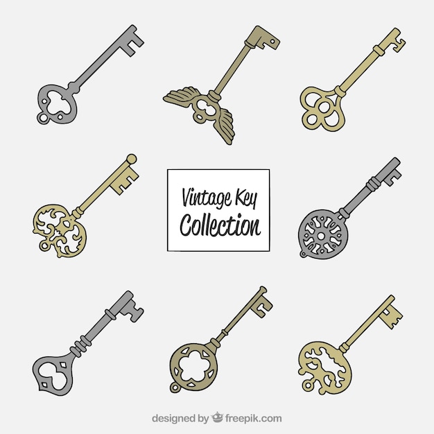 Free Vector vintage key collection