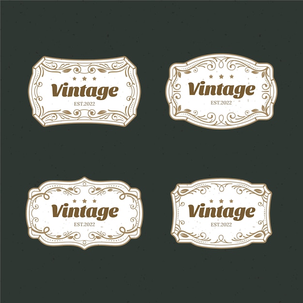 Free Vector vintage label design collection