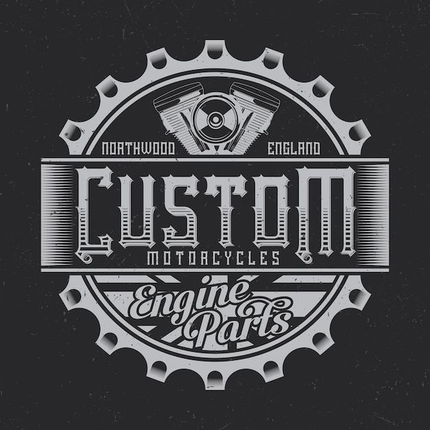 Free Vector vintage label design with lettering composition on dark background