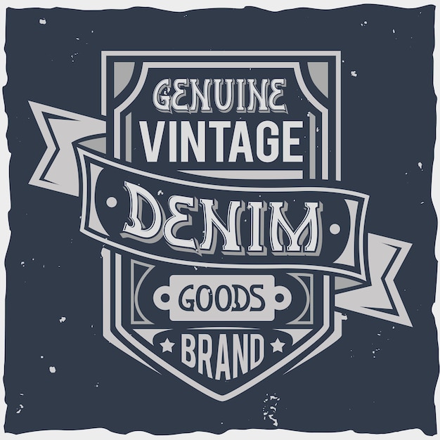 Free Vector vintage label design with lettering composition on dark