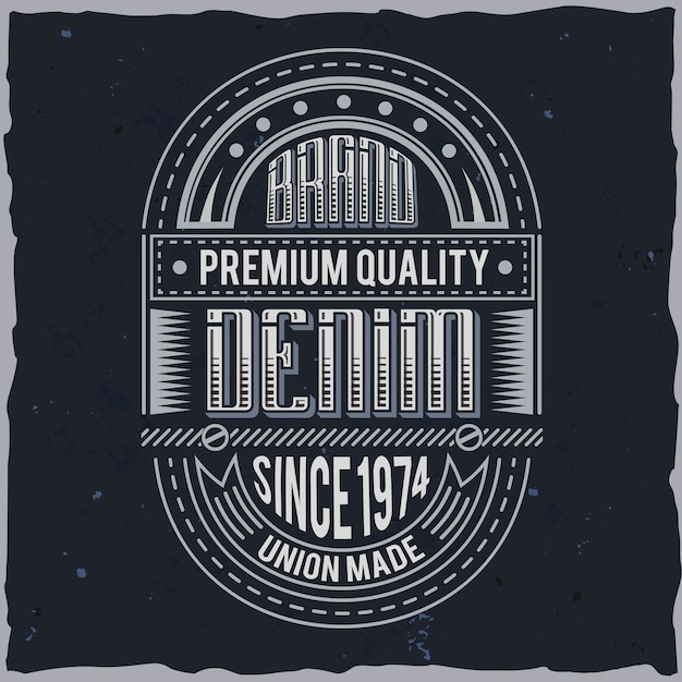 Free Vector vintage label design with lettering composition on dark