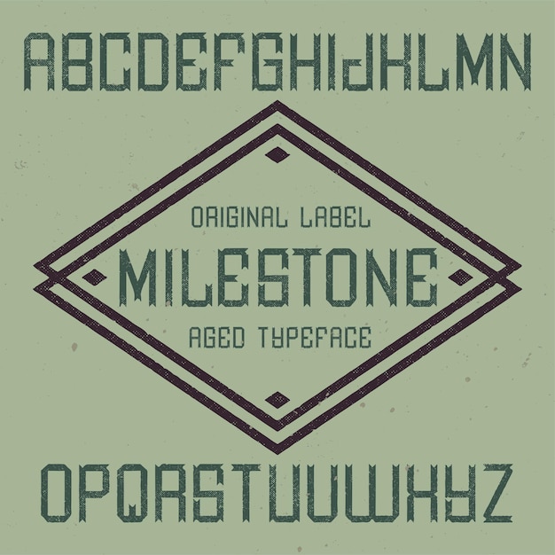 Free Vector vintage label font named milestone