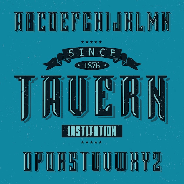 Free Vector vintage label font named tavern