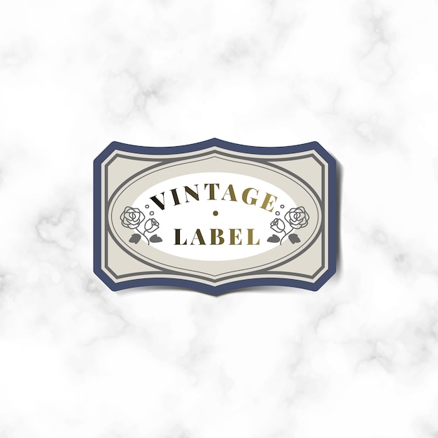 Vintage label sticker decorated with roses vector