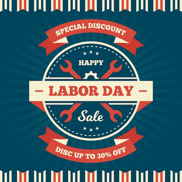 Free Vector vintage labor day sale