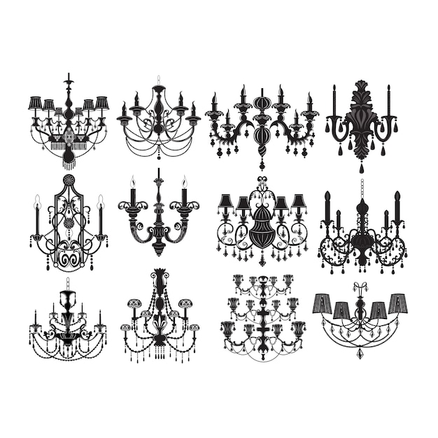 Free Vector vintage lamps collection