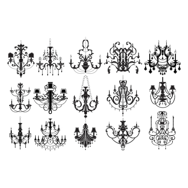 Free Vector vintage lamps collection