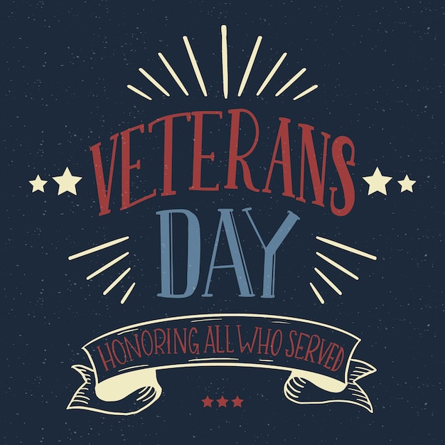 Free Vector vintage lettering veterans day background