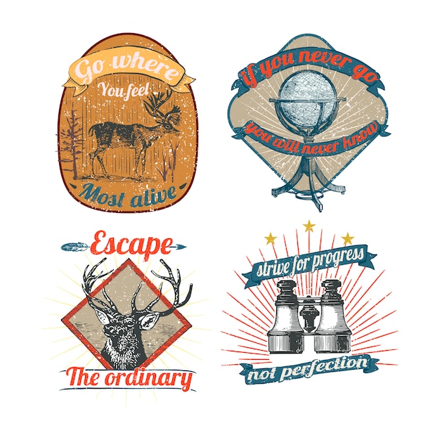 Free Vector vintage logos and stickers collection