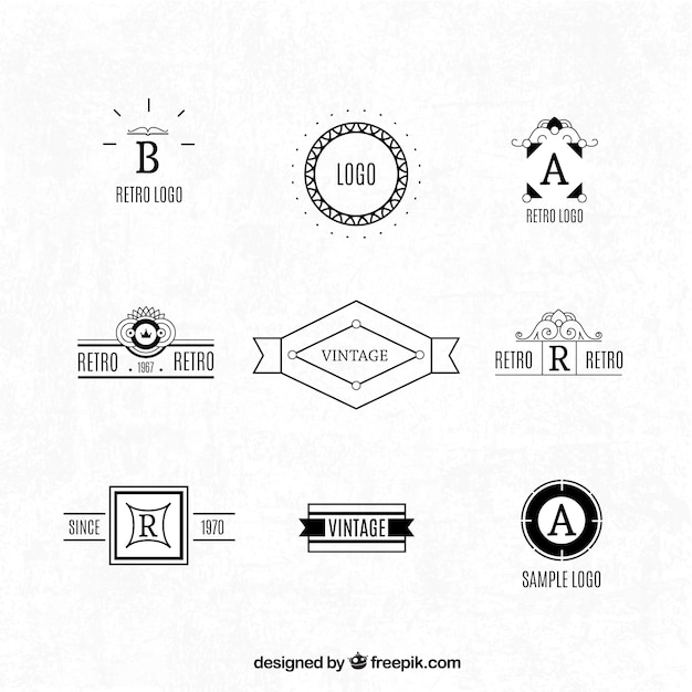 Free Vector vintage logos with different designs