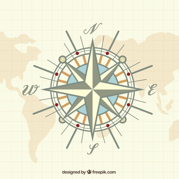 Free vector vintage map compass background