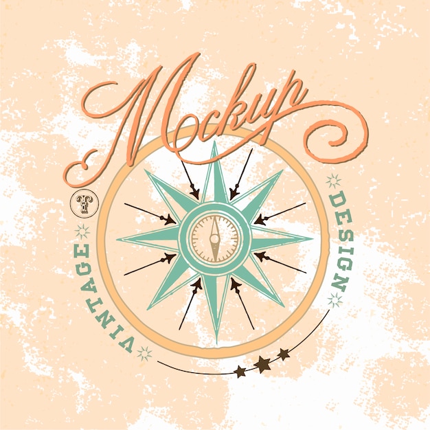 Vintage mockup logo design vector