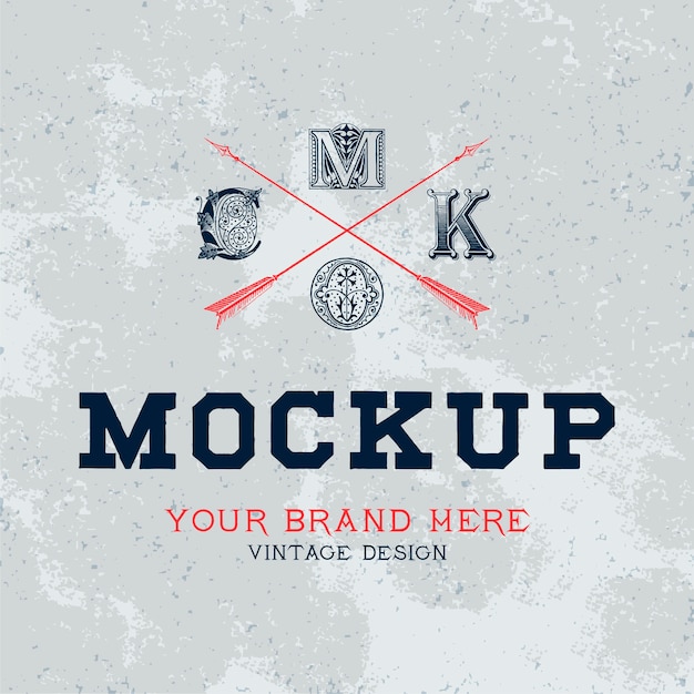 Free Vector vintage mockup logo design vector