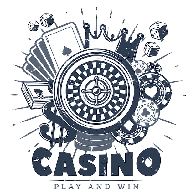 Vintage Monochrome Casino Logo Template