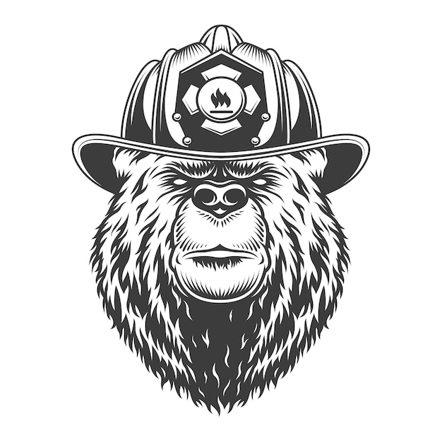 Free Vector vintage monochrome firefighting concept