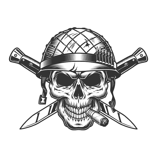 Free vector vintage monochrome military concept