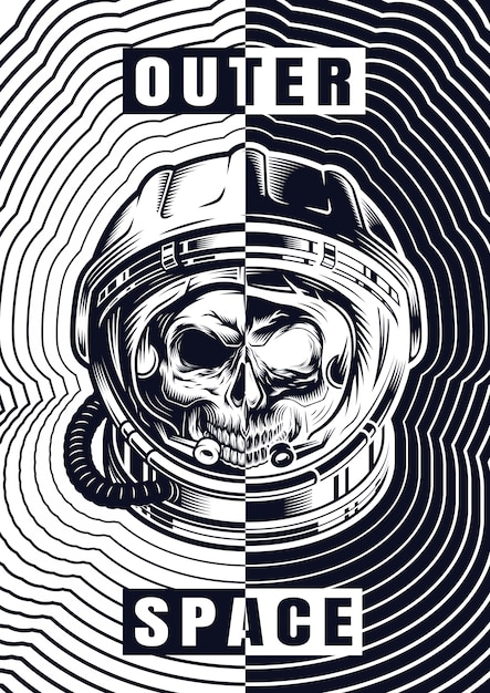 Free vector vintage monochrome skull poster