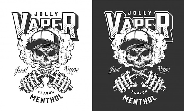 Free Vector vintage monochrome vaping label