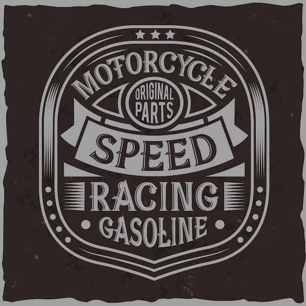 Free Vector vintage motor label with lettering composition