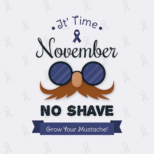 Free Vector vintage movember grow your moustache background