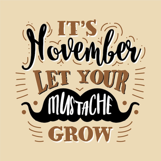 Vintage movember mustache season background