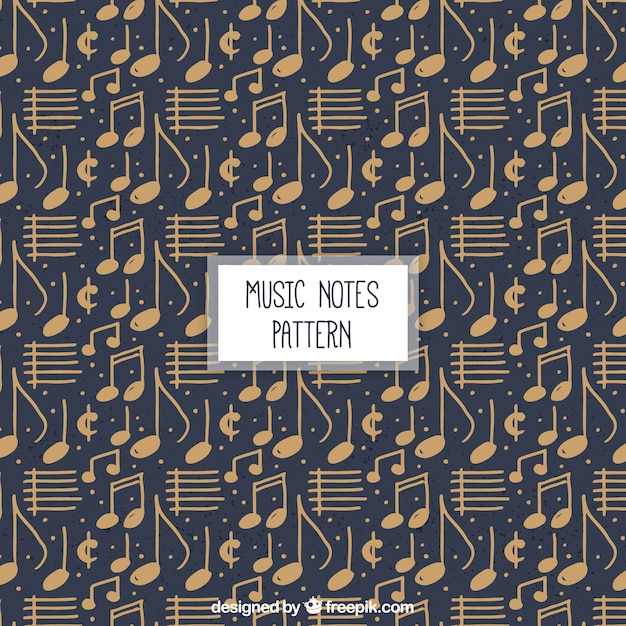 Free vector vintage musical notes pattern