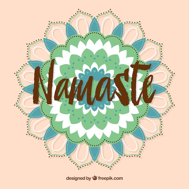 Free vector vintage namaste background with mandala