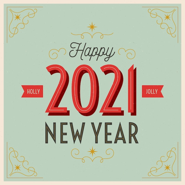 Free Vector vintage new year 2021