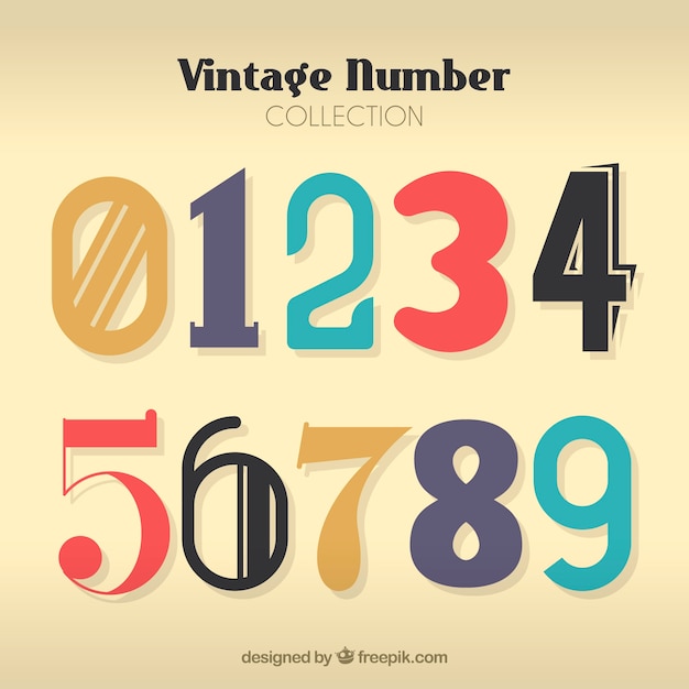 Free Vector vintage number collection